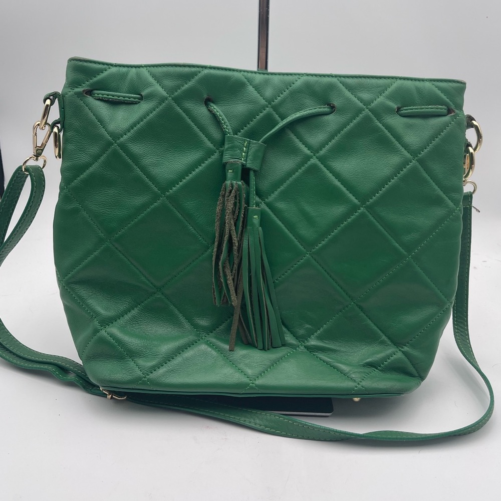 Borse in Pelle Green Quilted Sac/Bag/ Purse